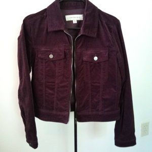 Calvin Klein velvet cropped trucker jacket in women's medium